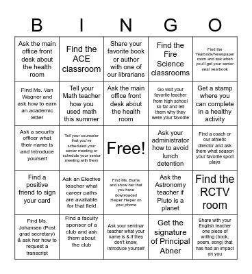 Senior Access BINGO Card