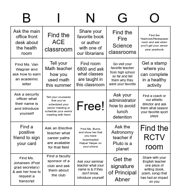 Senior Access BINGO Card