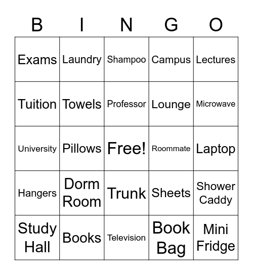 Trunk Party Bingo Card
