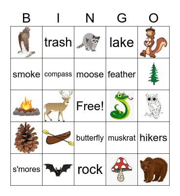 Nature Bingo Card