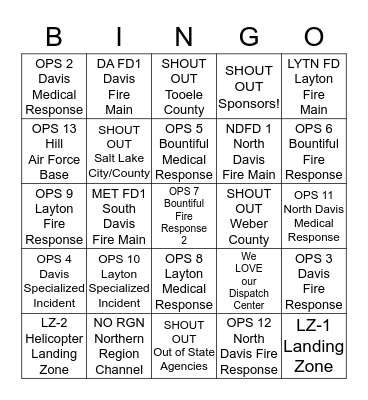 DAVIS COUNTY DISPATCH Bingo Card