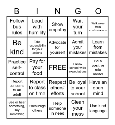 Jimmie PRIDE - Integrity Bingo Card