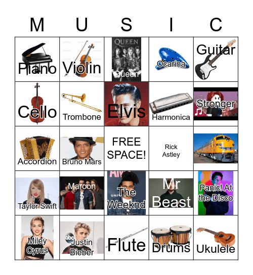 MUSIC Bingo Card