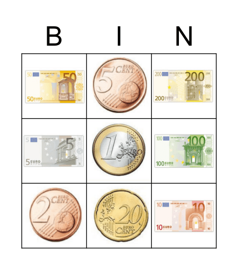 Euro Bingo Card