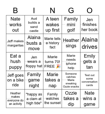 ☀️ Beach Bingo 2022 🦈 Bingo Card