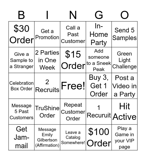 Berry Good Friends Bingo Card