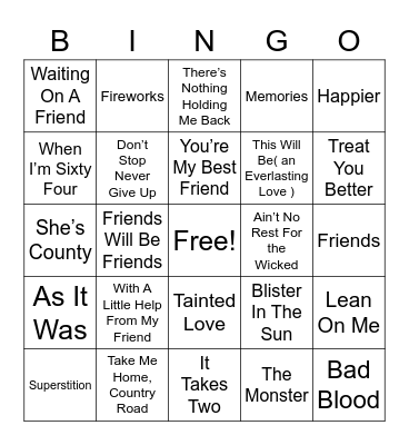 BINGO With Friends the Bingo Card