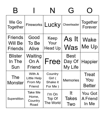 BINGO With Friends Bingo Card