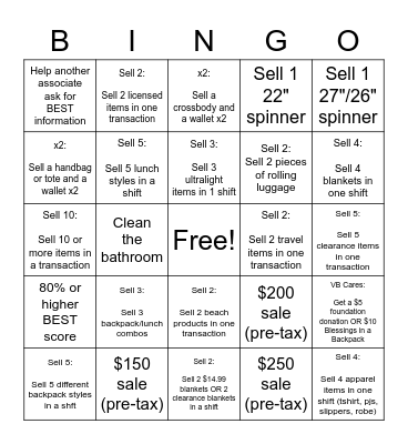 AUGUST 7-AUGUST13 Bingo Card