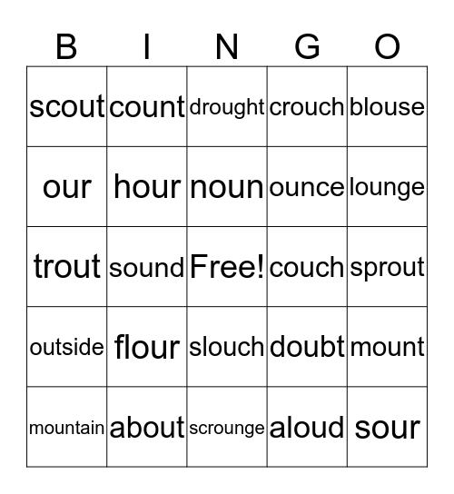 OU, OU See the Mouse Bingo Card
