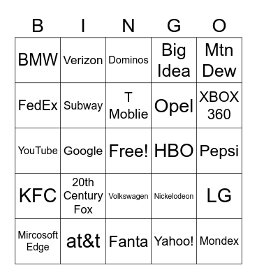 Full Best Animation Logos (2 Logos Added) Bingo Card