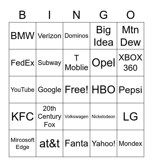 Full Best Animation Logos (2 Logos Added) Bingo Card