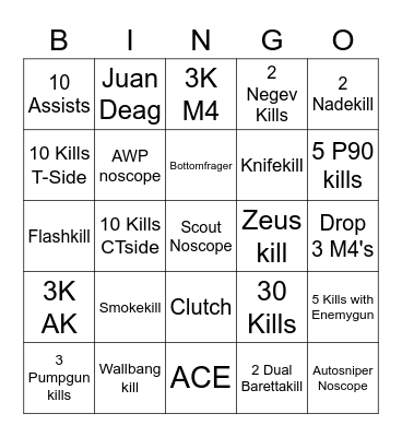 csgo Bingo Card