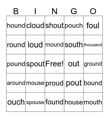 OU, OU, See the Mouse Bingo Card