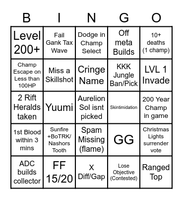 Solo Q Bingo 2 Electric Boogaloo Bingo Card