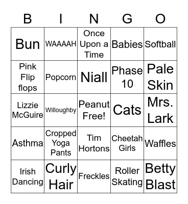 Maggie Bingo Card