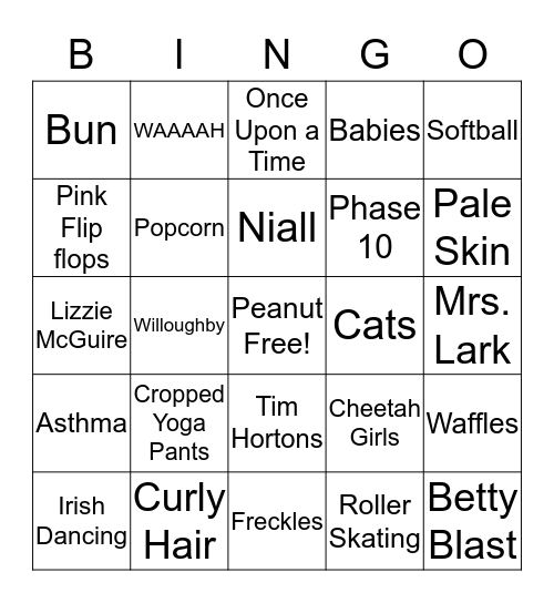 Maggie Bingo Card