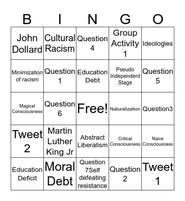 LS390 Bingo Card
