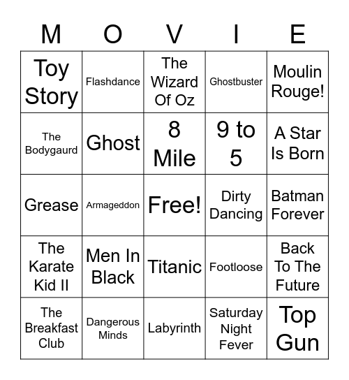 Soundtracks Bingo Card