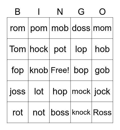 Practice 8 Bingo Card