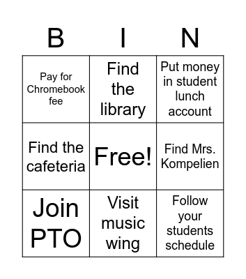 COUGAR BINGO Card