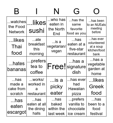 Find Someone Who.... Bingo Card