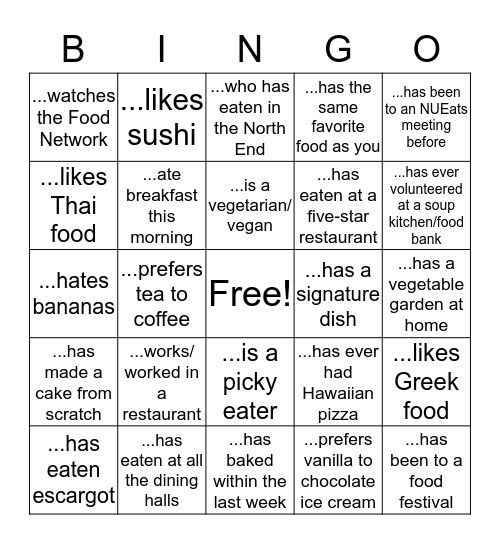 Find Someone Who.... Bingo Card