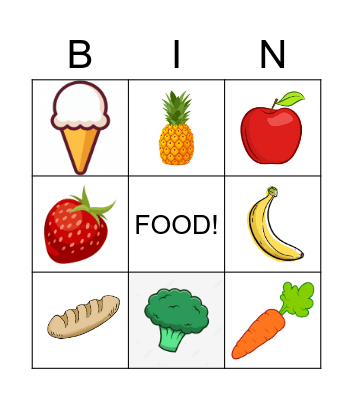 FOOD! Bingo Card