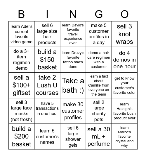 While I'm Away CONTEST!!! Bingo Card