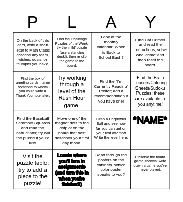 Make Yourself at Home in Math Bingo Card