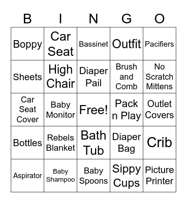 Carlisle Baby Bingo Card