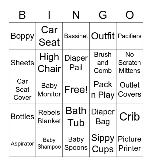 Carlisle Baby Bingo Card