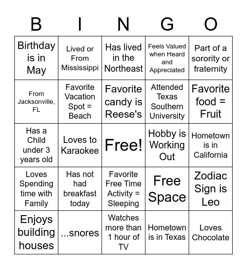 Some one who... Bingo Card