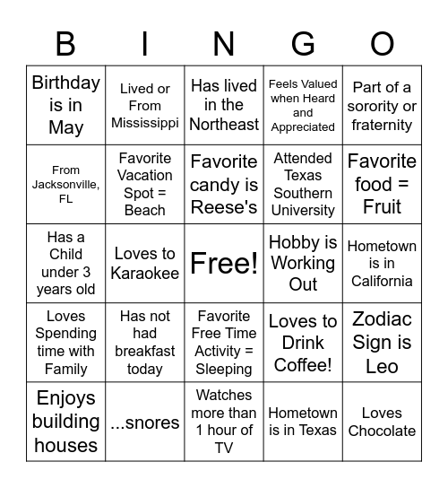 Someone who.... Bingo Card