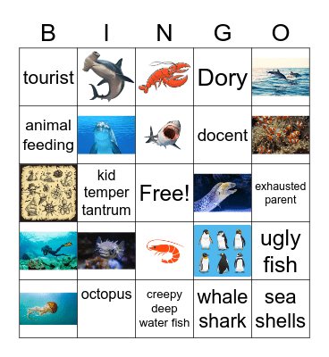 birthday at the aquarium Bingo Card
