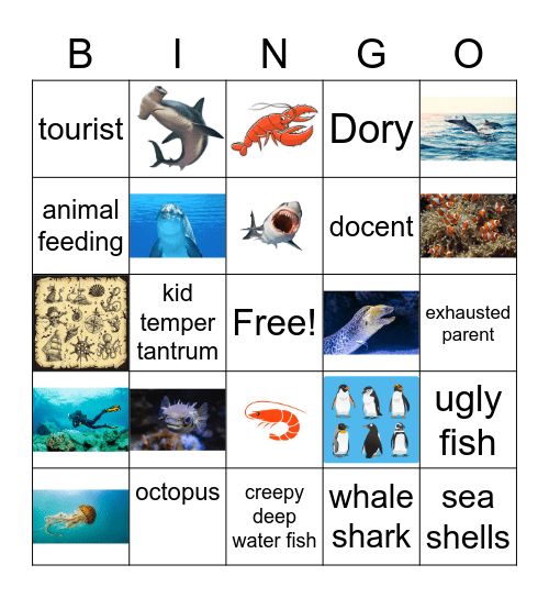 birthday at the aquarium Bingo Card