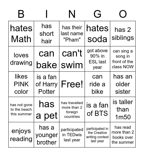 FIND SOMEONE WHO ... Bingo Card