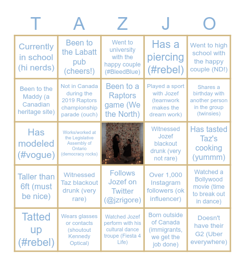 Black Out Meets Tulip Troupe Bingo Card