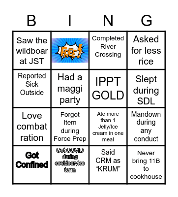 AFST 128/22 Bingo Card