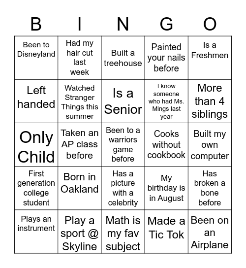 AP Computer Science Principles Bingo Card