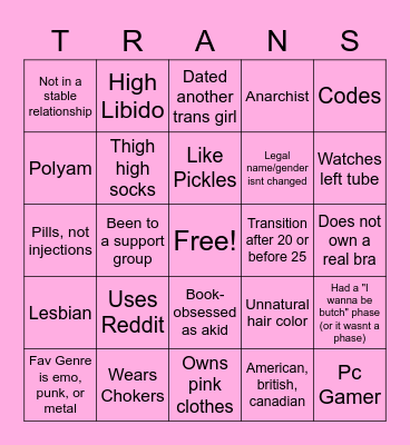 stereotype mf's be like Bingo Card
