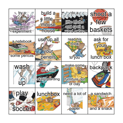 If you take a mouse to school Bingo Card