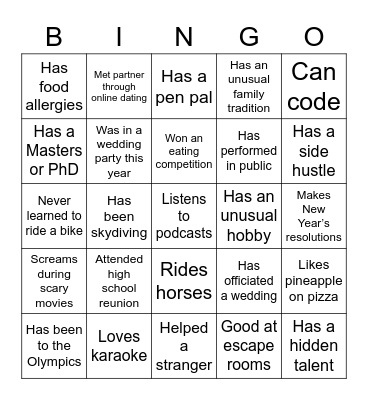 Santa Fe Relocation Bingo Card