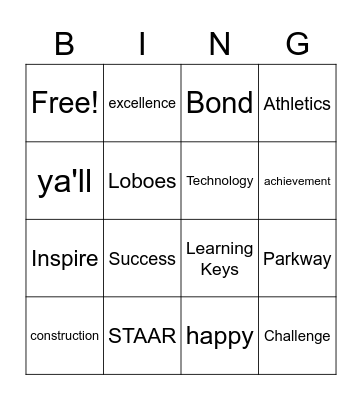 Convocation Bingo Card