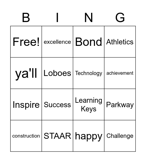 Convocation Bingo Card