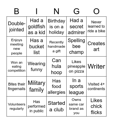 Santa Fe Relocation Bingo Card
