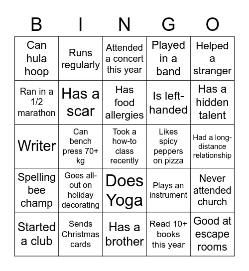 Santa Fe Relocation Bingo Card