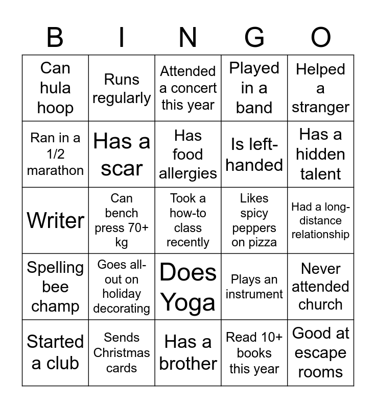 Santa Fe Relocation Bingo Card