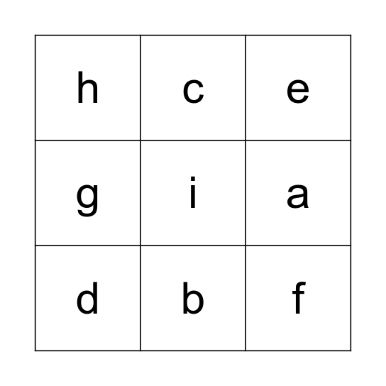 Alphabet bingo Card