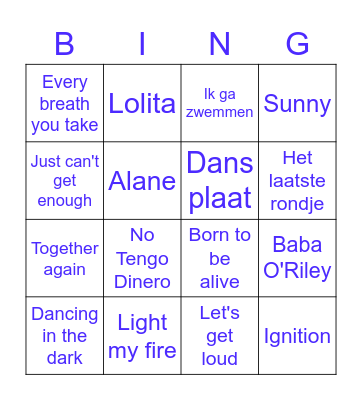 DISCO BINGO Card